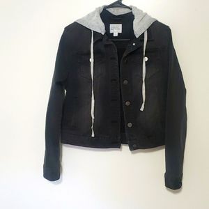 Market & Spruce hooded black jacket size M